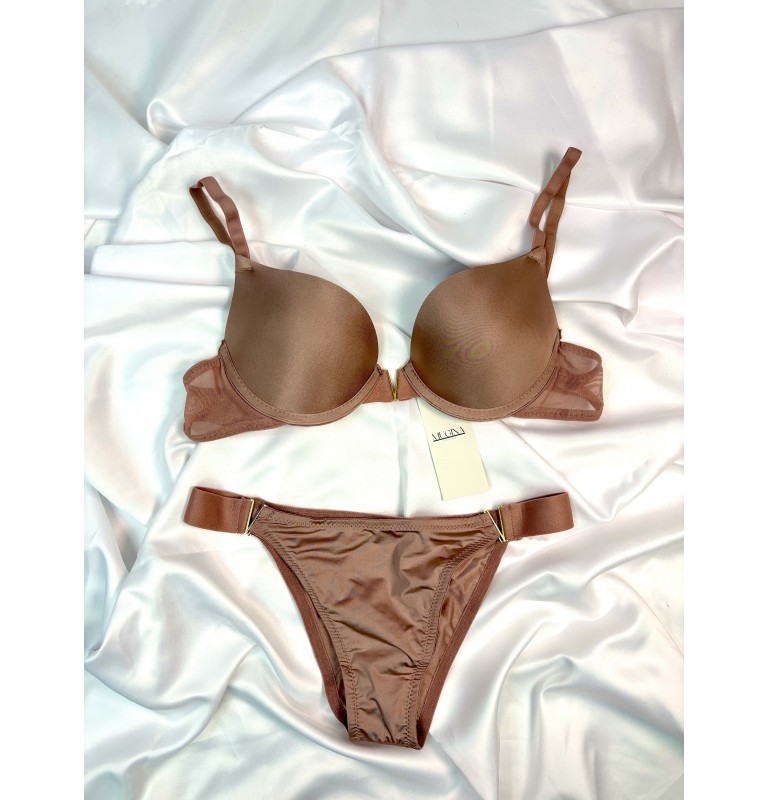 Mugina Serene Bej Alt Üst Sütyen Takımı
